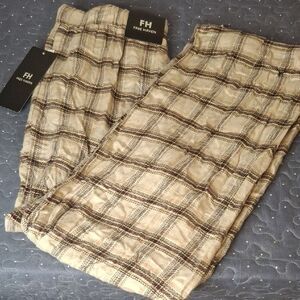 Free Haven Men's Plaid Tan sleep lounge pants size XL NWT